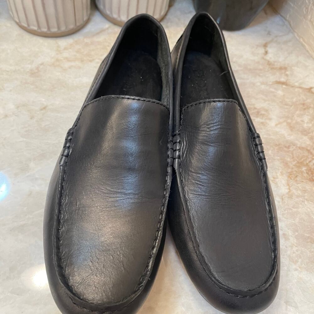 Born Allan black leather driving loafers Sz 8
